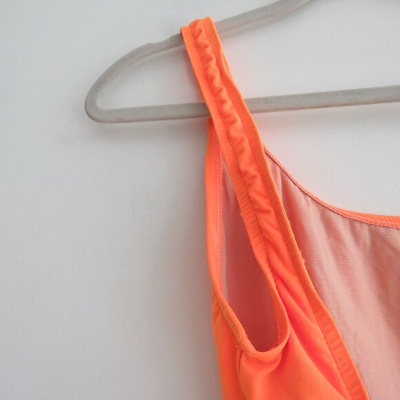 VINTAGE GOTCHA 90s Neon Orange Aztec Embroidered Open Back Swimsuit - Size S - Picture 10 of 15